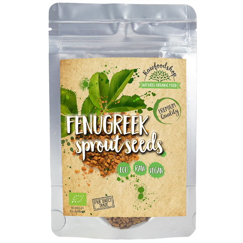 Groddfrön Bockhornsklöver EKO 100g i gruppen Råvaror & Dryck / Skafferiet / Groddfrön hos Rawfoodshop Scandinavia AB (RAW00770055)