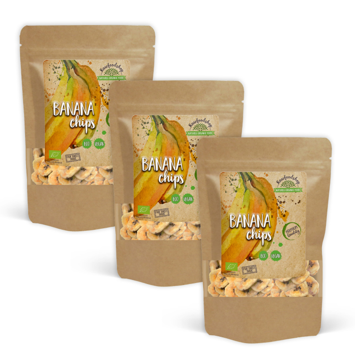 Bananchips EKO 100g x 3 paket i gruppen Råvaror & Dryck / Frukt & Bär / Banan hos Rawfoodshop Scandinavia AB (RAWBANA100-SET3)