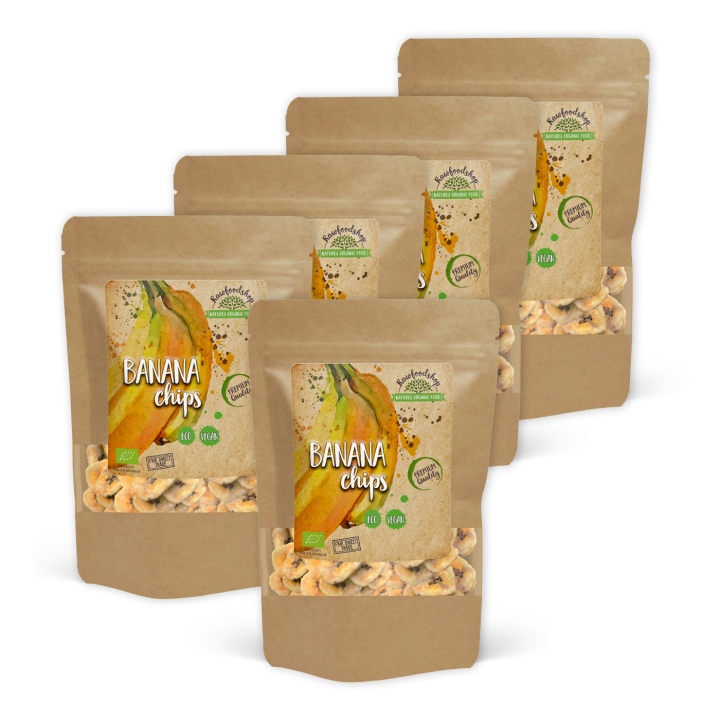 Bananchips EKO 100g x 5 paket i gruppen Råvaror & Dryck / Frukt & Bär / Banan hos Rawfoodshop Scandinavia AB (RAWBANA100-SET5)
