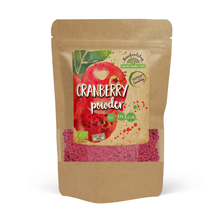 Tranbärs Pulver EKO 250g i gruppen Råvaror & Dryck / Frukt & Bär / Fruktpulver hos Rawfoodshop Scandinavia AB (RAWFRU0011-250)