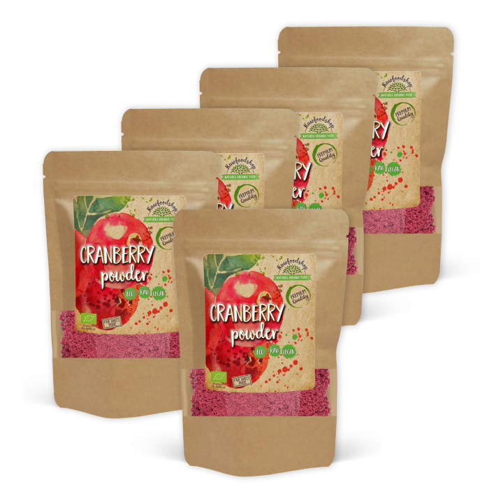 Tranbärs Pulver EKO 250g x 5 paket i gruppen Råvaror & Dryck / Frukt & Bär / Fruktpulver hos Rawfoodshop Scandinavia AB (RAWFRU0011250-SET5)