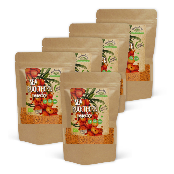 Havtorns Pulver EKO 125g x 5 paket i gruppen Råvaror & Dryck / Frukt & Bär / Fruktpulver hos Rawfoodshop Scandinavia AB (RAWFRUP003-SET5)