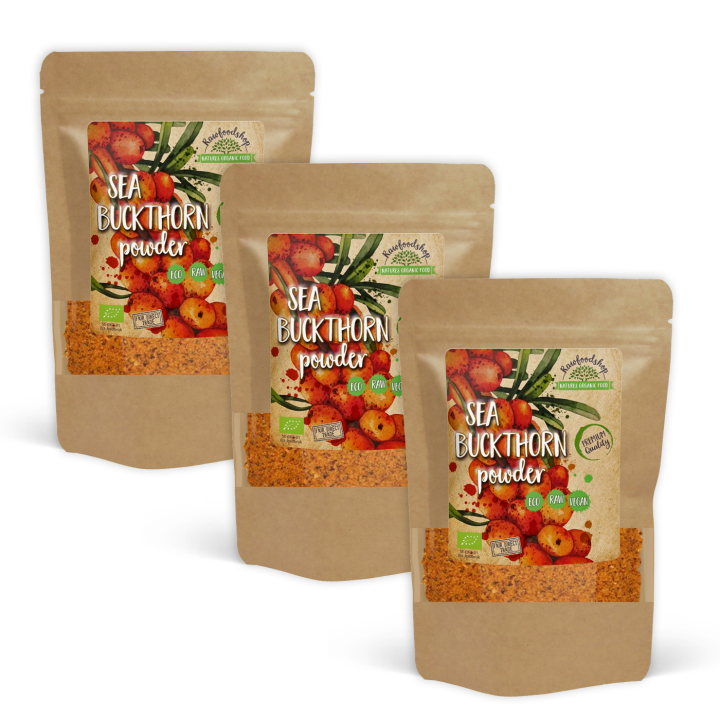 Havtorns Pulver EKO 250g x 3 paket i gruppen Råvaror & Dryck / Frukt & Bär / Fruktpulver hos Rawfoodshop Scandinavia AB (RAWFRUP003250-SET3)