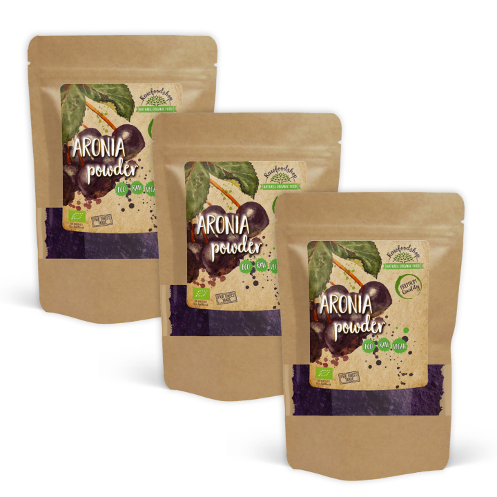 Aronia Pulver EKO 125g x 3 paket i gruppen Råvaror & Dryck / Frukt & Bär / Fruktpulver hos Rawfoodshop Scandinavia AB (RAWFRUP007-SET3)