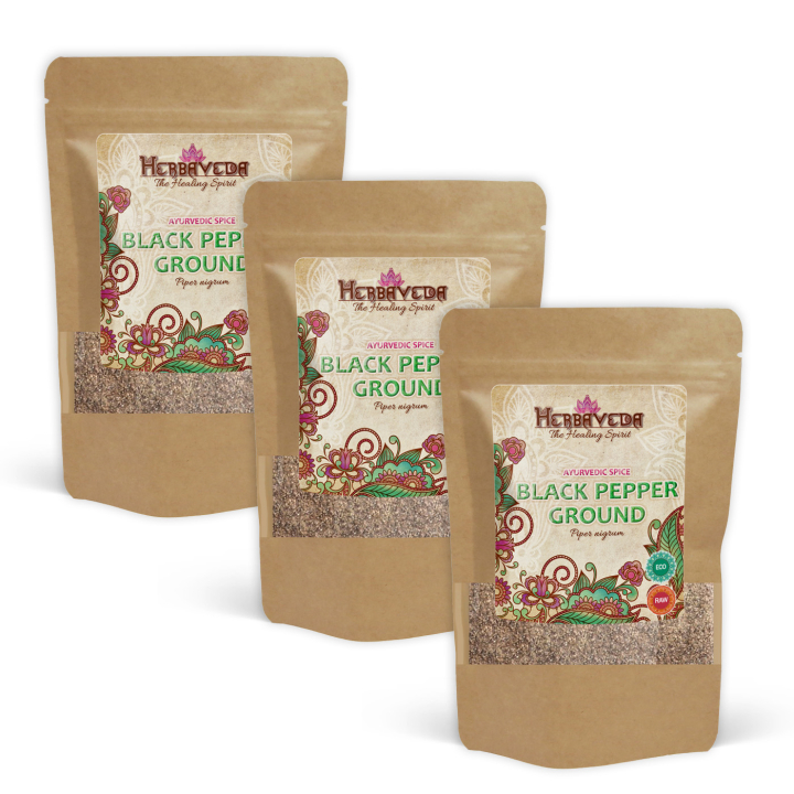Svartpeppar Mald EKO 50g x 3 paket i gruppen Råvaror & Dryck / Skafferiet / Kryddor & Salt hos Rawfoodshop Scandinavia AB (RAWKRY008-SET3)