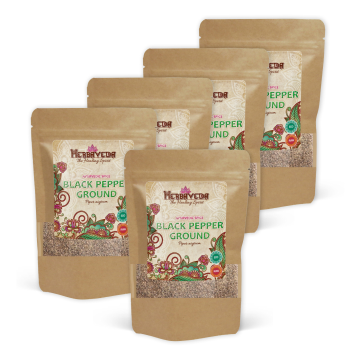 Svartpeppar Mald EKO 50g x 5 paket i gruppen Råvaror & Dryck / Skafferiet / Kryddor & Salt hos Rawfoodshop Scandinavia AB (RAWKRY008-SET5)