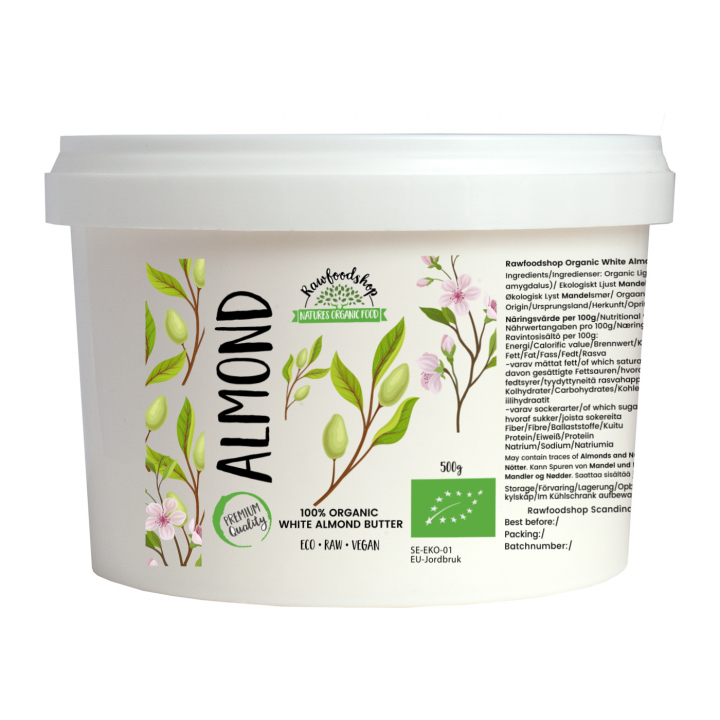 Mandelsmör Ljust RAW EKO 500g i gruppen Råvaror & Dryck / Nötter / Mandel hos Rawfoodshop Scandinavia AB (RAWMAND654671500)