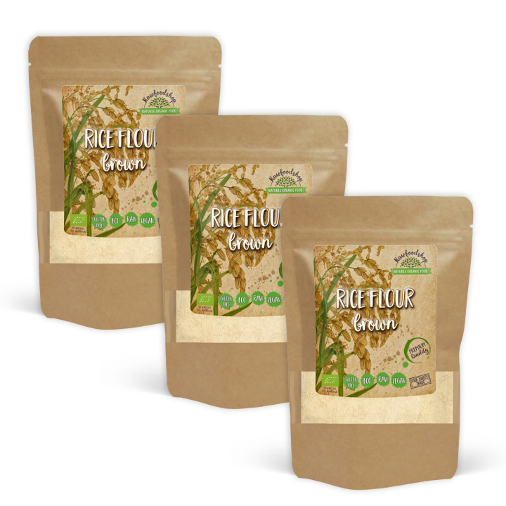 Rismjöl Brunt EKO 500g x 3 paket i gruppen Råvaror & Dryck / Bakning / Mjöler hos Rawfoodshop Scandinavia AB (RAWMJO001-SET3)