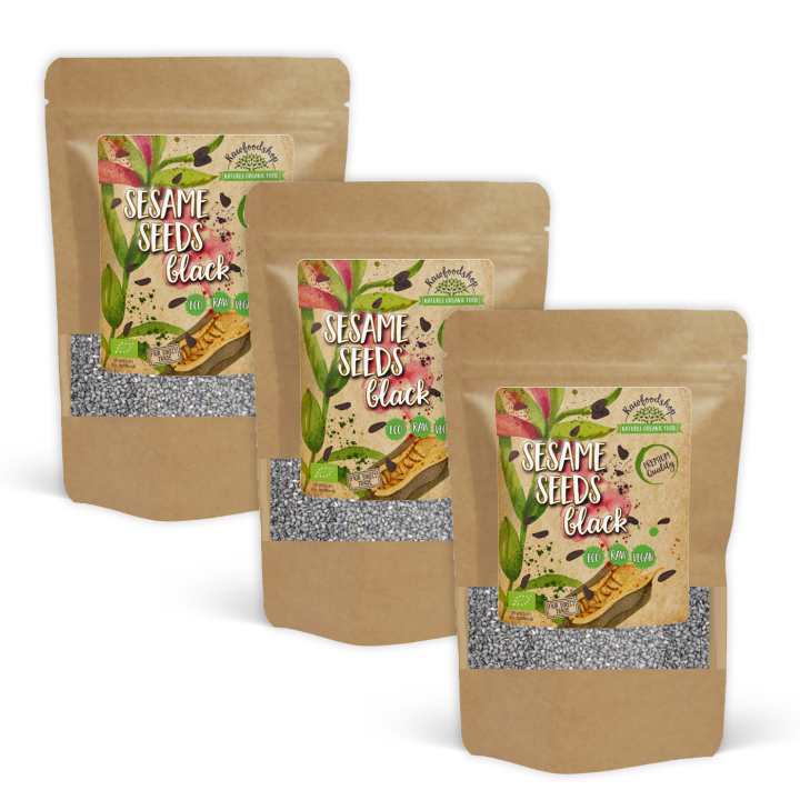 Sesamfrön Svarta EKO 100g x 3 paket i gruppen Råvaror & Dryck / Hälsokost / Frön hos Rawfoodshop Scandinavia AB (RFRO100588E-SET3)