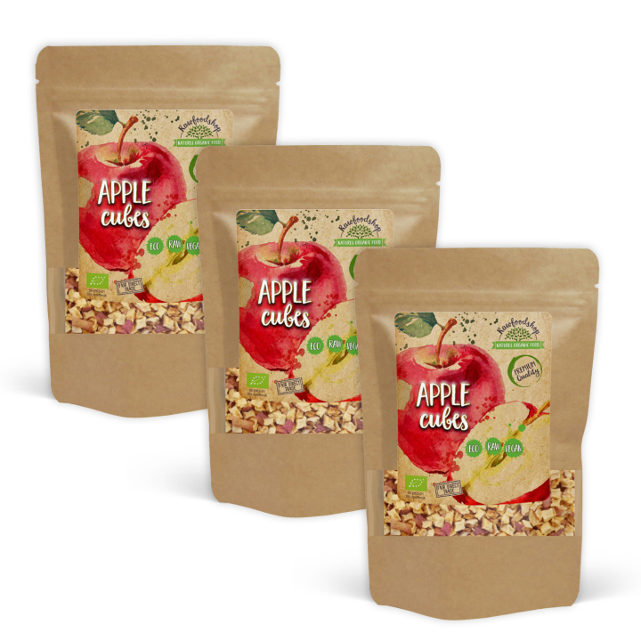 Äpplekuber EKO 100g x 3 paket i gruppen Råvaror & Dryck / Frukt & Bär / Äpple hos Rawfoodshop Scandinavia AB (RFRU100271E-SET3)