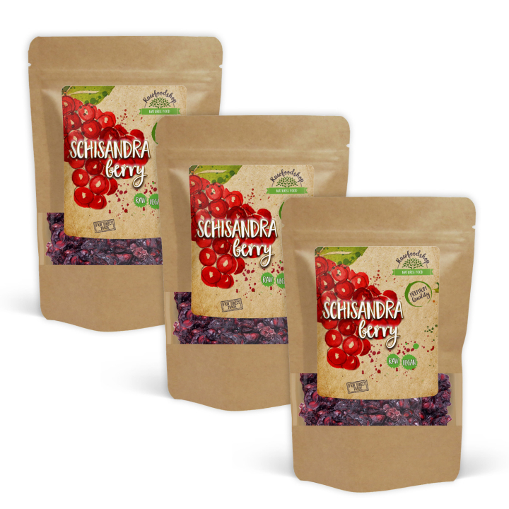 Schisandra Bär 125g x 3 paket i gruppen Råvaror & Dryck / Frukt & Bär / Övriga frukt & bär hos Rawfoodshop Scandinavia AB (RFRU100472E-SET3)