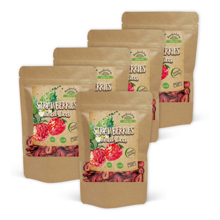 Jordgubbar Skivor 100g x 5 paket i gruppen Råvaror & Dryck / Frukt & Bär / Jordgubbar hos Rawfoodshop Scandinavia AB (RFRU100494E-SET5)