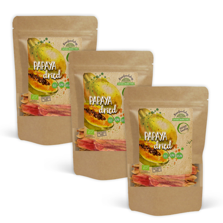 Papaya EKO 200g x 3 paket i gruppen Råvaror & Dryck / Frukt & Bär / Övriga Frukt & Bär hos Rawfoodshop Scandinavia AB (RFRU200380E-SET3)