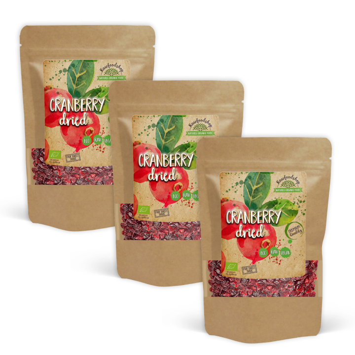 Tranbär EKO 500g x 3 paket i gruppen Råvaror & Dryck / Frukt & Bär / Tranbär hos Rawfoodshop Scandinavia AB (RFRU200501E-SET3)