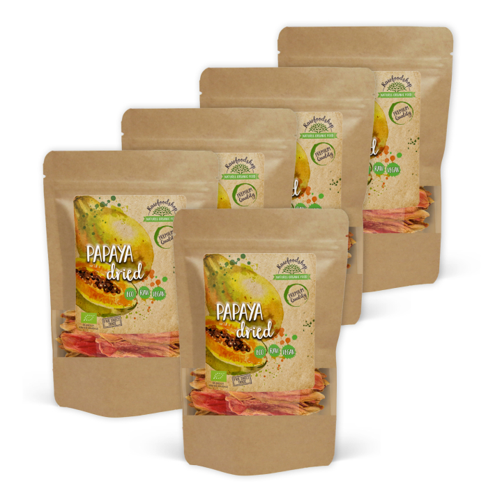 Papaya EKO 500g x 5 paket i gruppen Råvaror & Dryck / Frukt & Bär / Övriga Frukt & Bär hos Rawfoodshop Scandinavia AB (RFRU500381E-SET5)