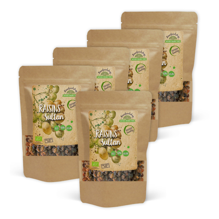 Russin Sultan EKO 500g x 5 paket i gruppen Råvaror & Dryck / Frukt & Bär / Russin hos Rawfoodshop Scandinavia AB (RFRU500476E-SET5)