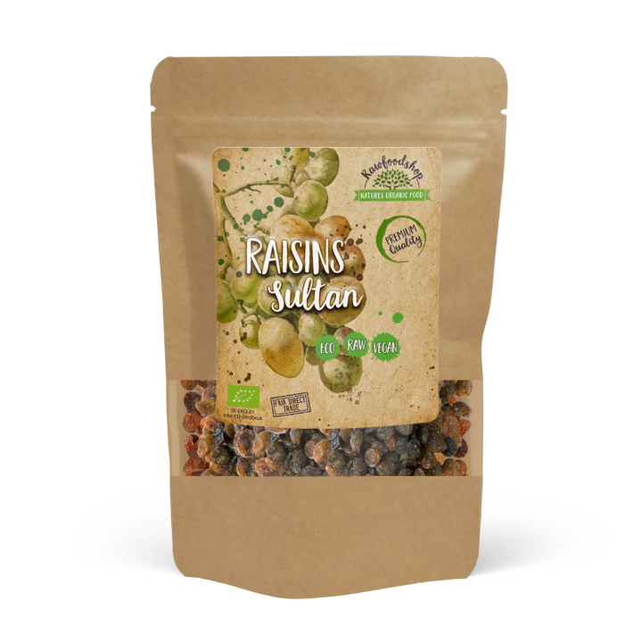 Russin Sultan EKO 500g i gruppen OUTLET 30-80% / Frukt & Bär 30-50% / Frukt & Bär 30% hos Rawfoodshop Scandinavia AB (RFRU500476E)