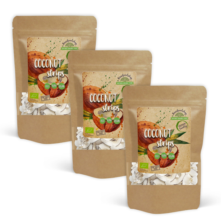 Kokosnöt i strimlor EKO 200g x 3 paket i gruppen Råvaror & Dryck / Nötter / Kokos hos Rawfoodshop Scandinavia AB (RNOT200413E-SET3)