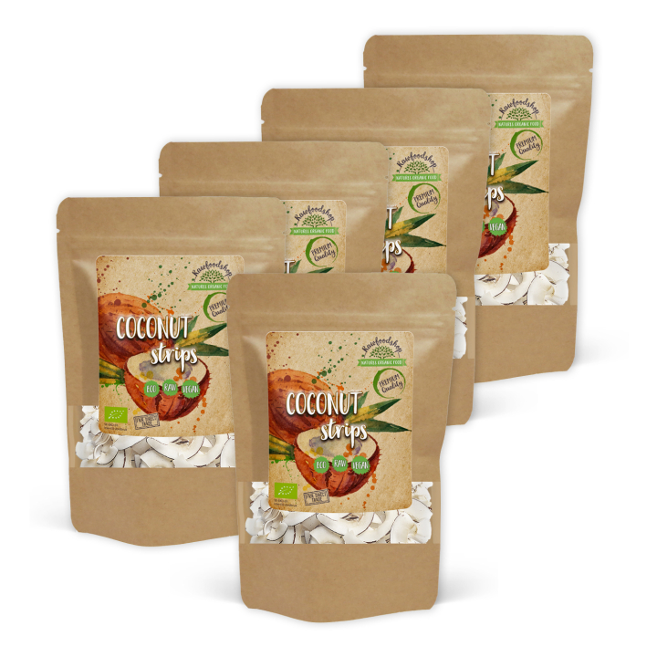 Kokosnöt i strimlor EKO 200g x 5 paket i gruppen Råvaror & Dryck / Nötter / Kokos hos Rawfoodshop Scandinavia AB (RNOT200413E-SET5)