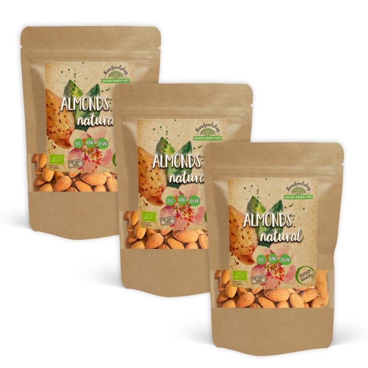 Mandel Premium RAW EKO 200g x 3 paket i gruppen Råvaror & Dryck / Nötter / Mandel hos Rawfoodshop Scandinavia AB (RNOT200433E-SET3)