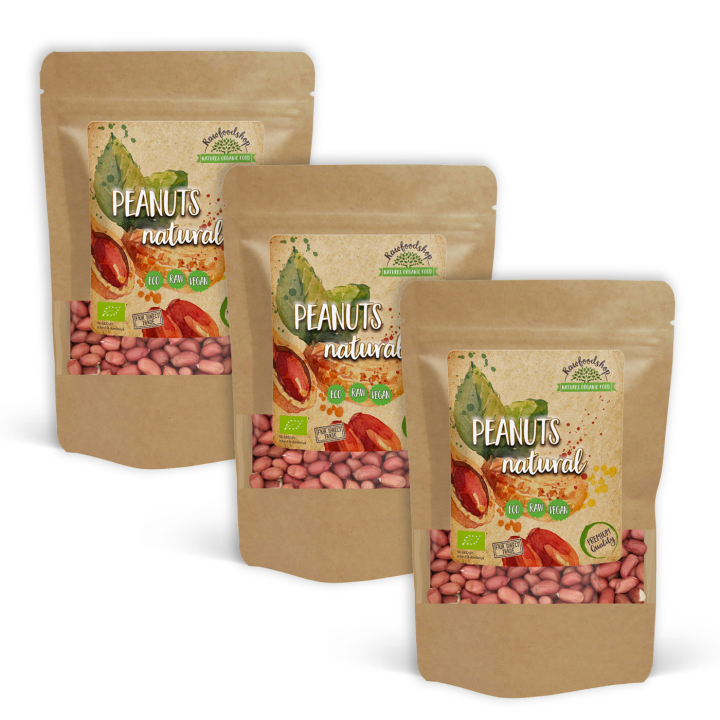 Jordnötter Premium RAW EKO 500g x 3 paket i gruppen Råvaror & Dryck / Nötter / Jordnötter hos Rawfoodshop Scandinavia AB (RNOT500401E-SET3)