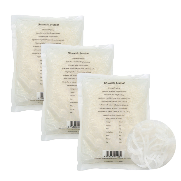 Shirataki Angel Hair 200g x 24 paket i gruppen Råvaror & Dryck / Skafferiet / Pasta & Nudlar hos Rawfoodshop Scandinavia AB (RNUD200557E-SET)