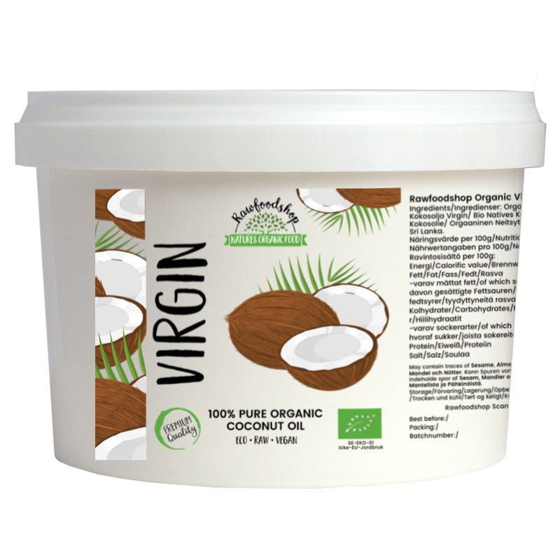 Kokosolja Virgin RAW EKO 500ml i gruppen Hud & Kropp / Naturlig DIY / Fetter & Vax / Kokosolja hos Rawfoodshop Scandinavia AB (ROLJ400416E)