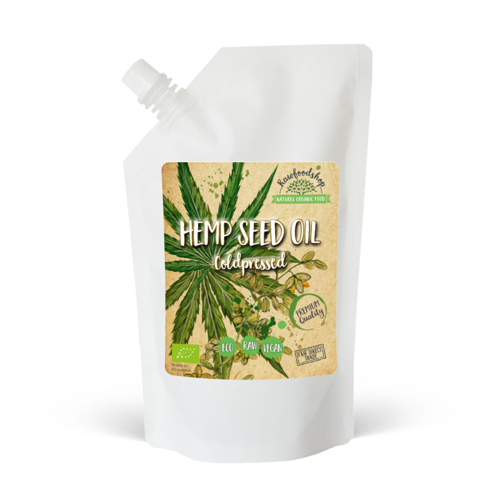 Hampaolja EKO 500 ml i gruppen Råvaror & Dryck / Hälsokost / Hampa hos Rawfoodshop Scandinavia AB (ROLJ500211E)