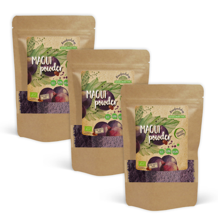 Maqui Pulver EKO 125g x 3 paket i gruppen Råvaror & Dryck / Frukt & Bär / Fruktpulver hos Rawfoodshop Scandinavia AB (RPUL100253E-SET3)