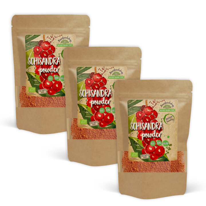 Schisandra Pulver EKO 250g x 3 paket i gruppen Råvaror & Dryck / Frukt & Bär / Fruktpulver hos Rawfoodshop Scandinavia AB (RPUL100540E250-SET3)
