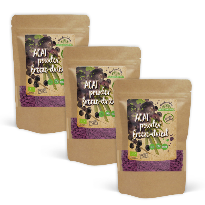 Acai Pulver Frystorkad EKO 125g x 3 paket i gruppen Råvaror & Dryck / Frukt & Bär / Fruktpulver hos Rawfoodshop Scandinavia AB (RPUL100911E-SET3)