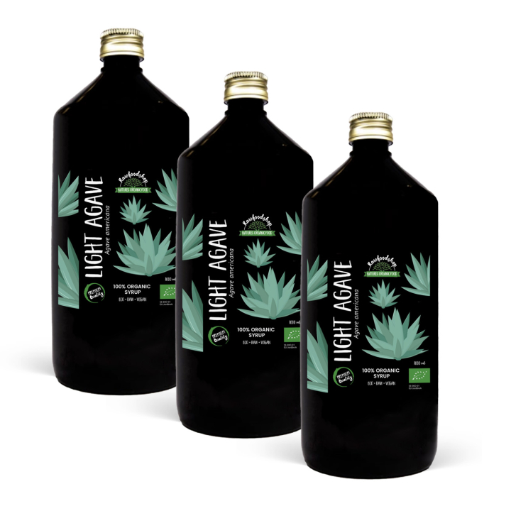 Agave Sirap Ljus EKO 1000ml x 3 flaskor i gruppen Råvaror & Dryck / Bakning / Sirap hos Rawfoodshop Scandinavia AB (RSOT500301E11-SET3)