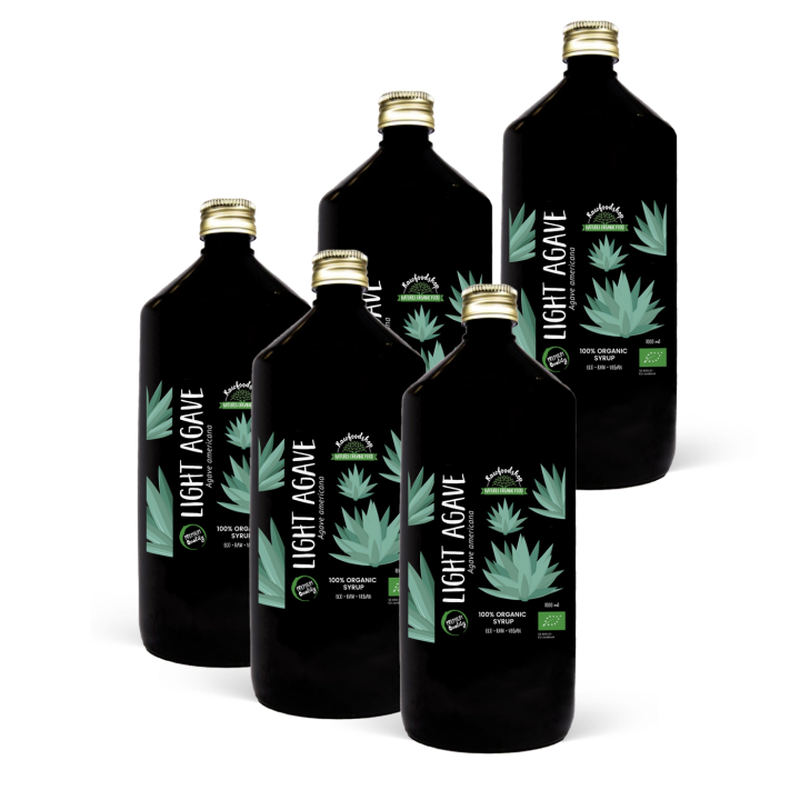 Agave Sirap Ljus EKO 1000ml x 5 flaskor i gruppen Råvaror & Dryck / Bakning / Sirap hos Rawfoodshop Scandinavia AB (RSOT500301E11-SET5)
