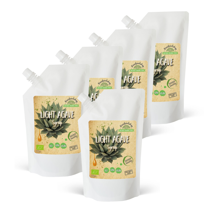 Agave Sirap Ljus EKO 1000ml x 5 paket i gruppen Råvaror & Dryck / Bakning / Sirap hos Rawfoodshop Scandinavia AB (RSOT500301E11-SET5)