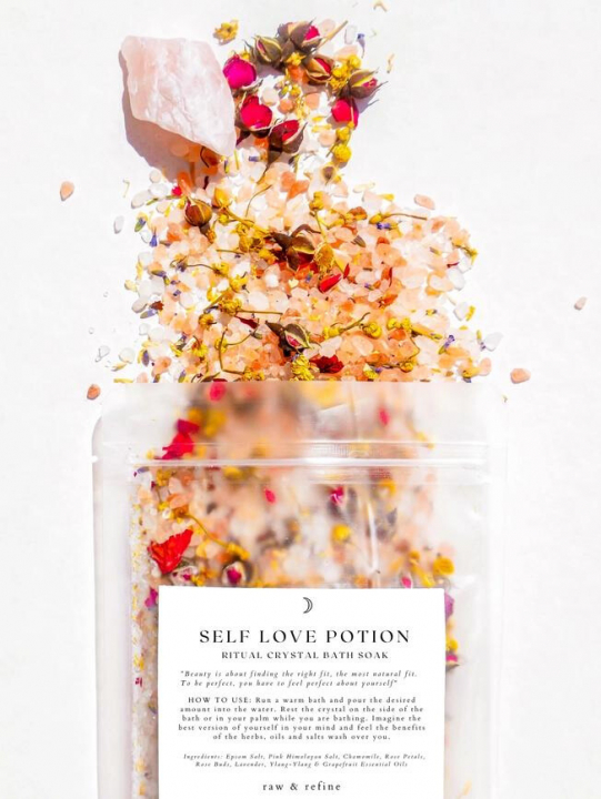 Self Love Potion Badsalt med Kristaller 276g i gruppen Kroppsvård / Färdiga produkter / Tvål hos Rawfoodshop Scandinavia AB (SELF01)