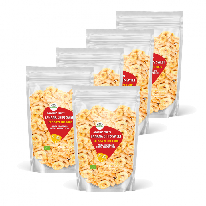 Bananchips Söta EKO 500g 5st paket i gruppen Råvaror & Dryck / Frukt & Bär / Banan hos Rawfoodshop Scandinavia AB (SF223051SET)