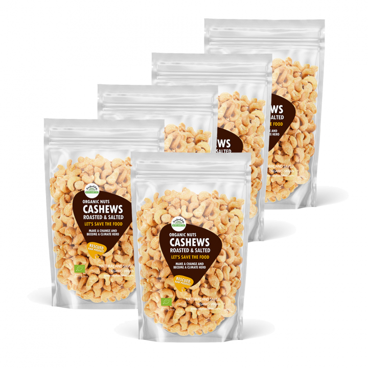 Cashewnötter Rostade & Saltade EKO 1kg 5st paket i gruppen Råvaror & Dryck / Nötter / Cashewnötter hos Rawfoodshop Scandinavia AB (SF32230FT1SET)