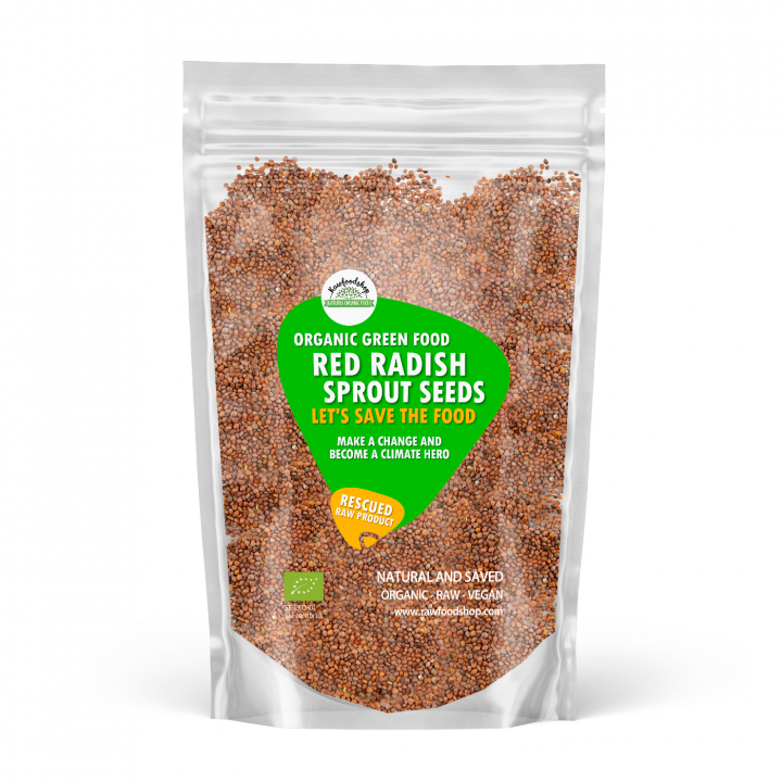 Groddfrön Röd Rädisa EKO 500g i gruppen Råvaror & Dryck / Skafferiet / Groddfrön hos Rawfoodshop Scandinavia AB (SFRFRO100144E500)