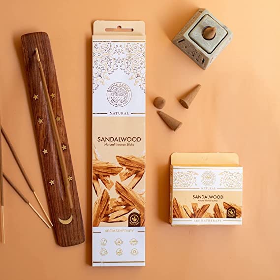 Rökelse Ayurvedisk Sandalwood 15st i gruppen Hem & Själ / Ritual & Cermoni / Rökelse, Ljus & Dofter hos Rawfoodshop Scandinavia AB (SINTRA11)
