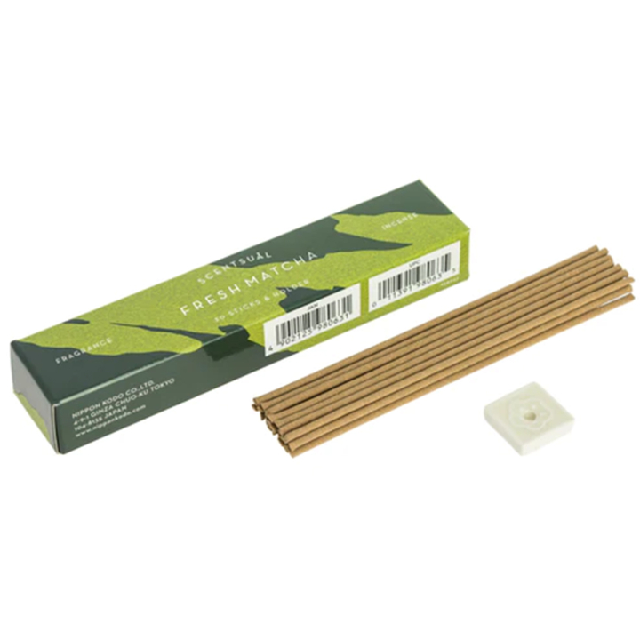 Fresh Matcha Rökelser med Hållare 30st i gruppen Hem & Själ / Stämning & doft / Rökelse hos Rawfoodshop Scandinavia AB (SKU-238)