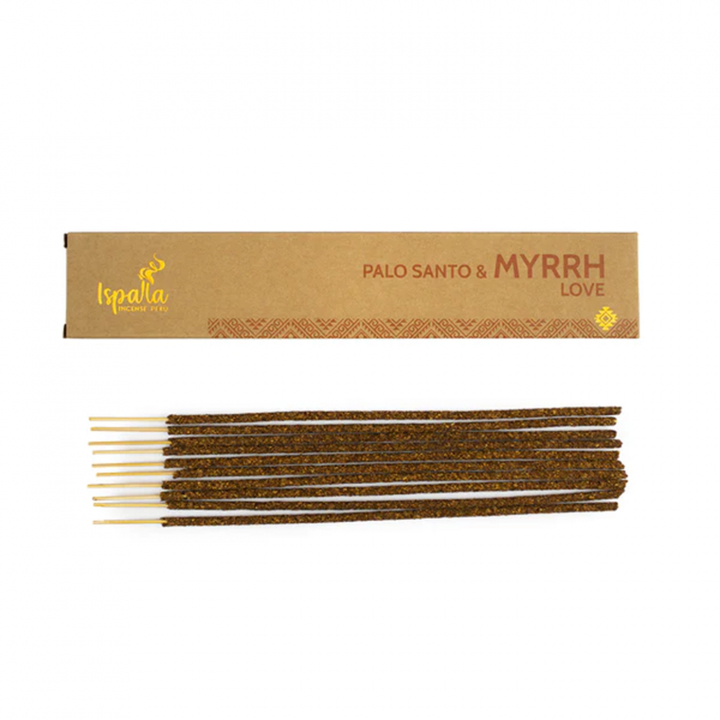 Ispalla Rökelse Palo Santo & Myrrh Love 10st i gruppen Hem & Själ / Stämning & doft / Rökelse hos Rawfoodshop Scandinavia AB (SKU-291)