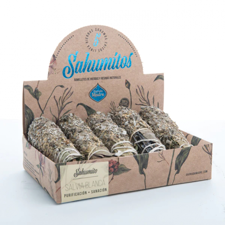 Sahumitos Örtbuntar Vit Salvia 5st i gruppen Hem & Själ / Ritual & Ceremoni / Rökelse, Ljus & Dofter hos Rawfoodshop Scandinavia AB (SKU-674)