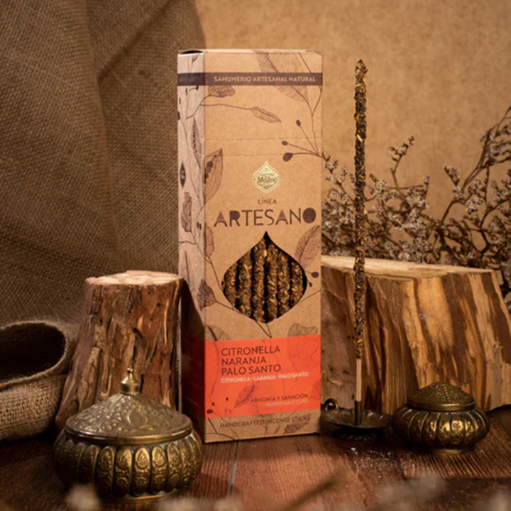 Rökelse Citronella, Apelsin & Palo Santo 30st i gruppen Hem & Själ / Stämning & doft / Rökelse hos Rawfoodshop Scandinavia AB (SKU-720)