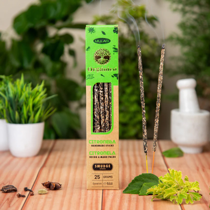Citronella Rökelsepinnar Organico i gruppen Hem & Själ / Stämning & doft / Rökelse hos Rawfoodshop Scandinavia AB (SKU-834)