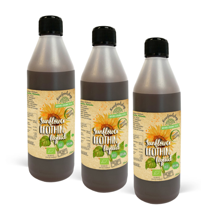Solros Lecitin Flytande EKO 250ml x 3 flaskor i gruppen Råvaror & Dryck / Bakning / Ingredienser Övriga hos Rawfoodshop Scandinavia AB (SLF25-SET3)