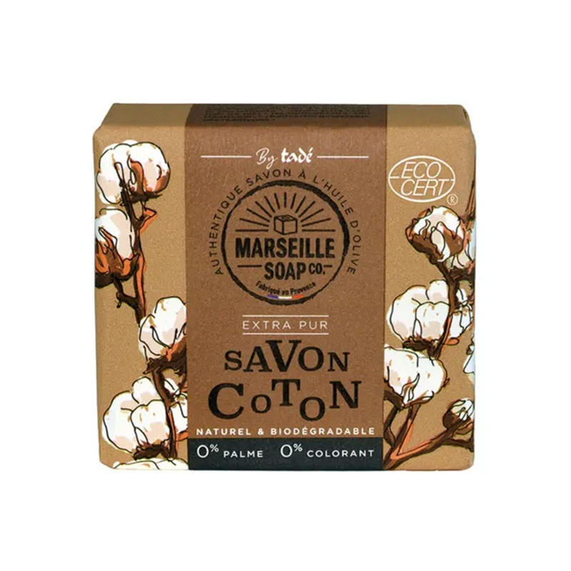 Fast Marseille Tvål 100g Cotton i gruppen Kroppsvård / Färdiga produkter / Tvål hos Rawfoodshop Scandinavia AB (TADSOLIDM4871)