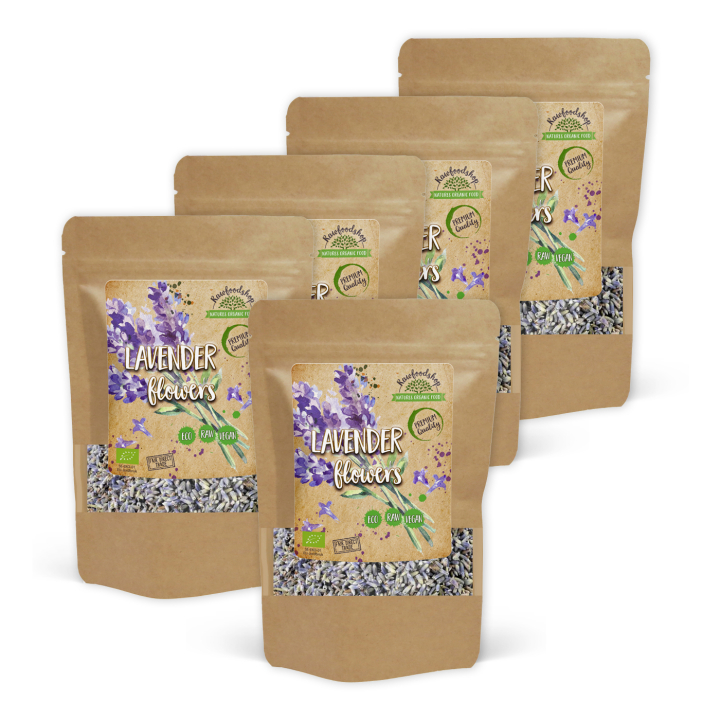 Lavendelblommor EKO 50g x 5 paket i gruppen Råvaror & Dryck / Bakning / Ätbara blommor hos Rawfoodshop Scandinavia AB (TE0019-SET5)