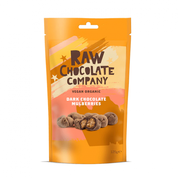 Dark Chocolate Mulberries 125g i gruppen Råvaror & Dryck / Frukt & Bär / Mullbär hos Rawfoodshop Scandinavia AB (THE113)