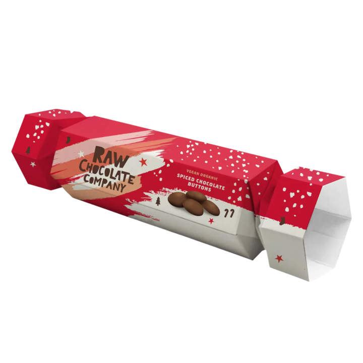 Spiced Chocolate Buttons Cracker EKO 220g i gruppen Råvaror & Dryck / Godis & Choklad / Choklad & Bars hos Rawfoodshop Scandinavia AB (THE412S)