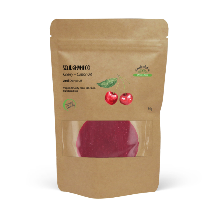 Fast Schampo Körsbär 60g i gruppen Hud & Kropp / Hår / Schampo & Balsam hos Rawfoodshop Scandinavia AB (UWHSS05)